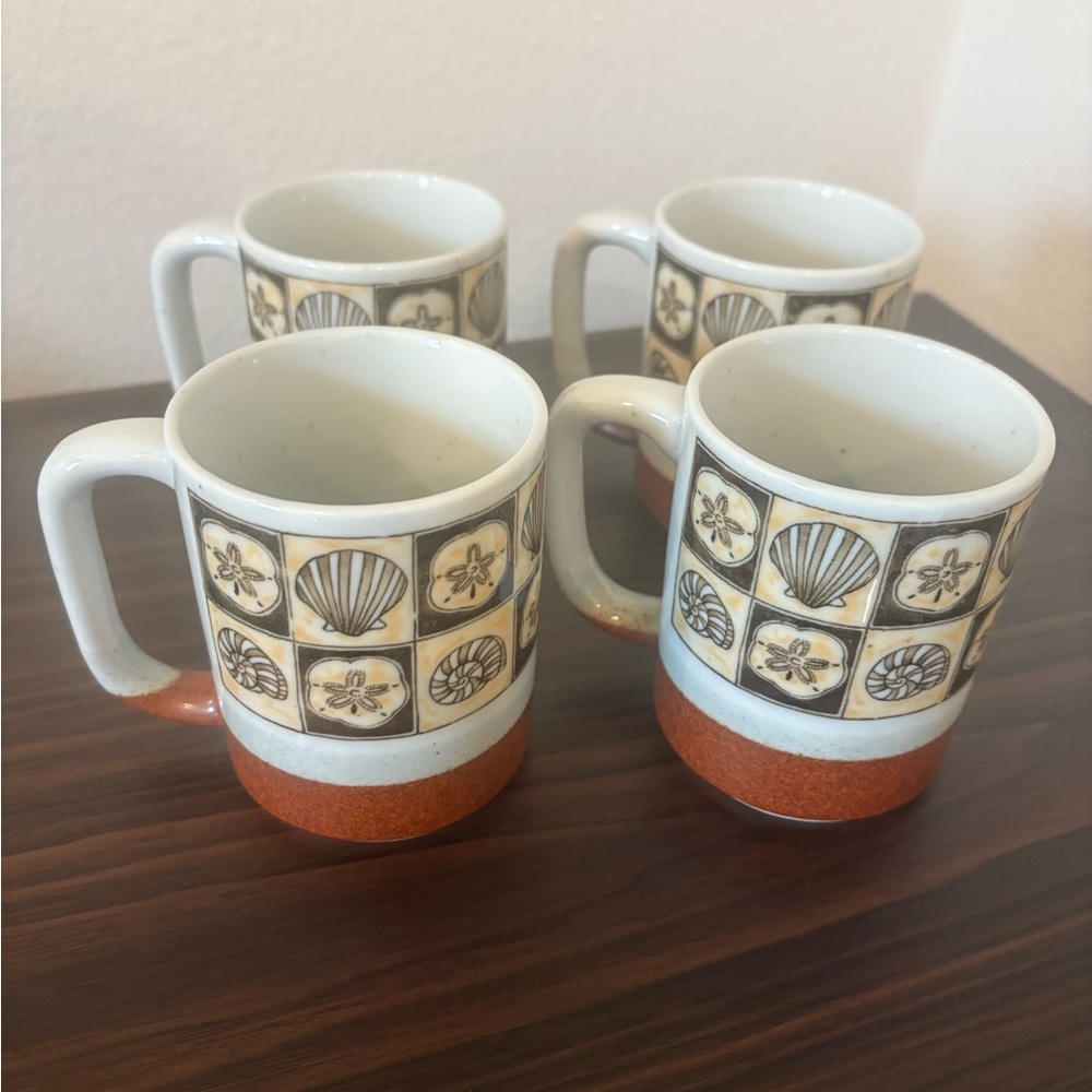 VTG Otagiri Sea Shell Mugs - Set of 4